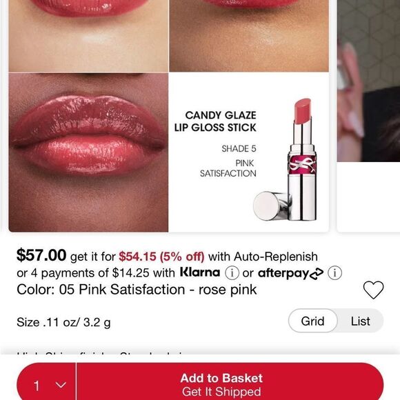 YSL CANDY GLAZE Lip Colour + BALM - Pink Satisfaction 5 - Picture 7 of 7